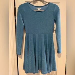Nordstrom Glittery sparkly shimmer Blue swing Dress size 8/10
